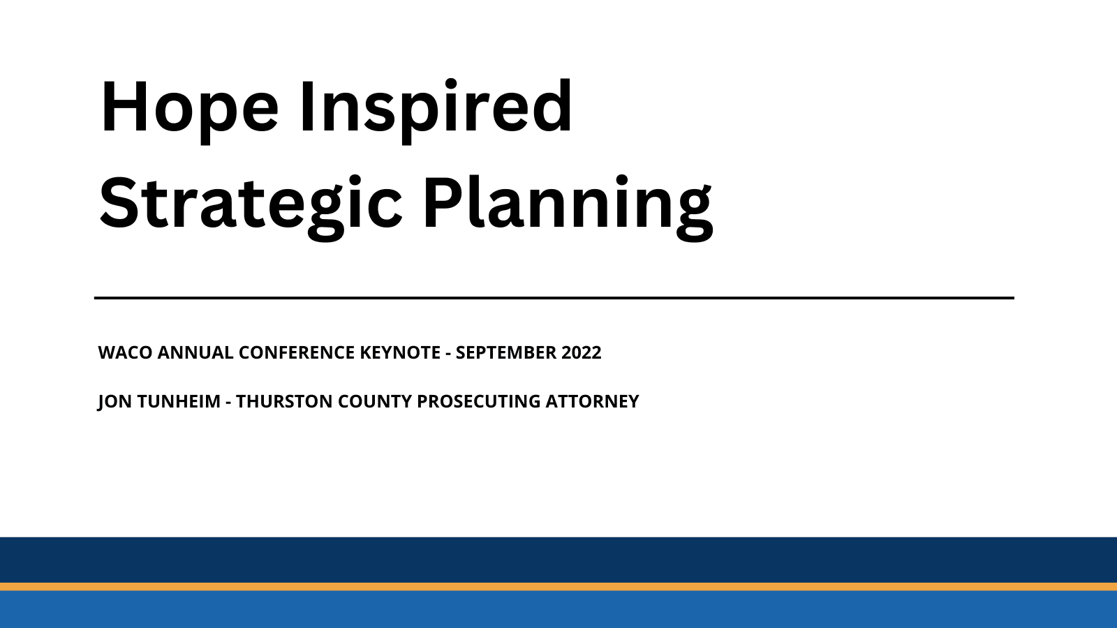 WACO Conference 2022 - Hope Inspired Strategic Planning