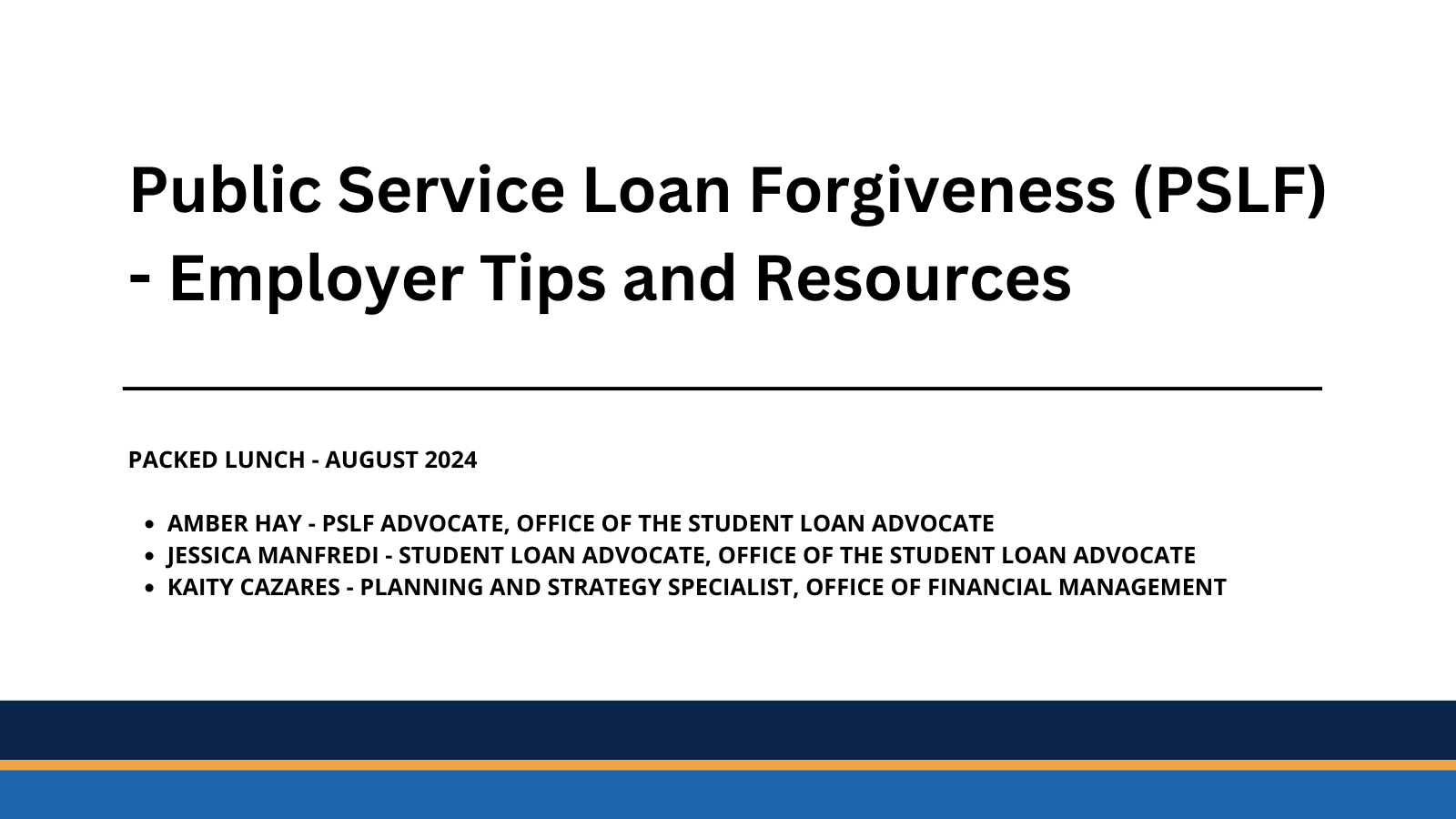 Packed Lunch - August 2024 - PSLF