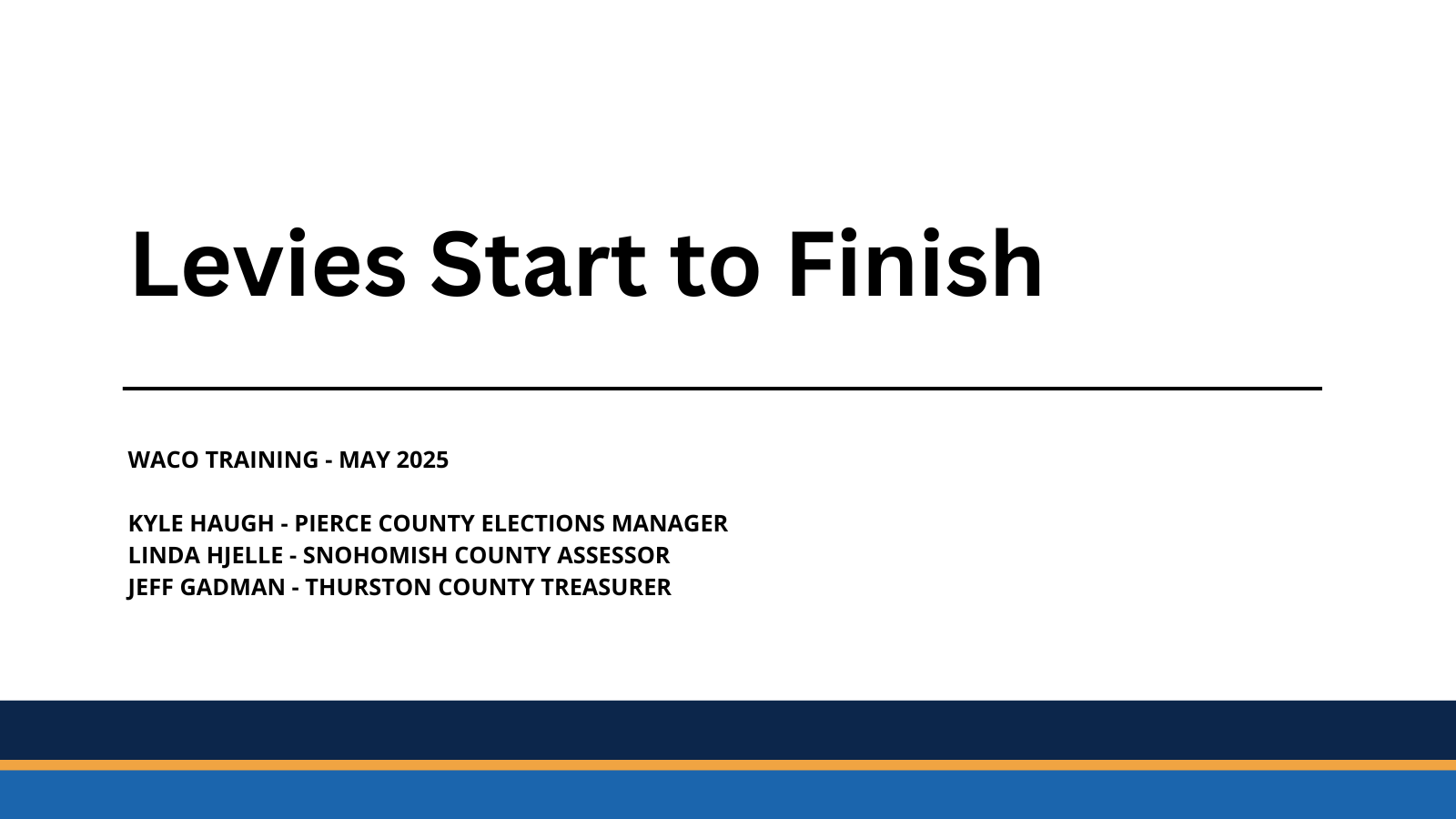 WACO Training 2025 - Levies Start to Finish