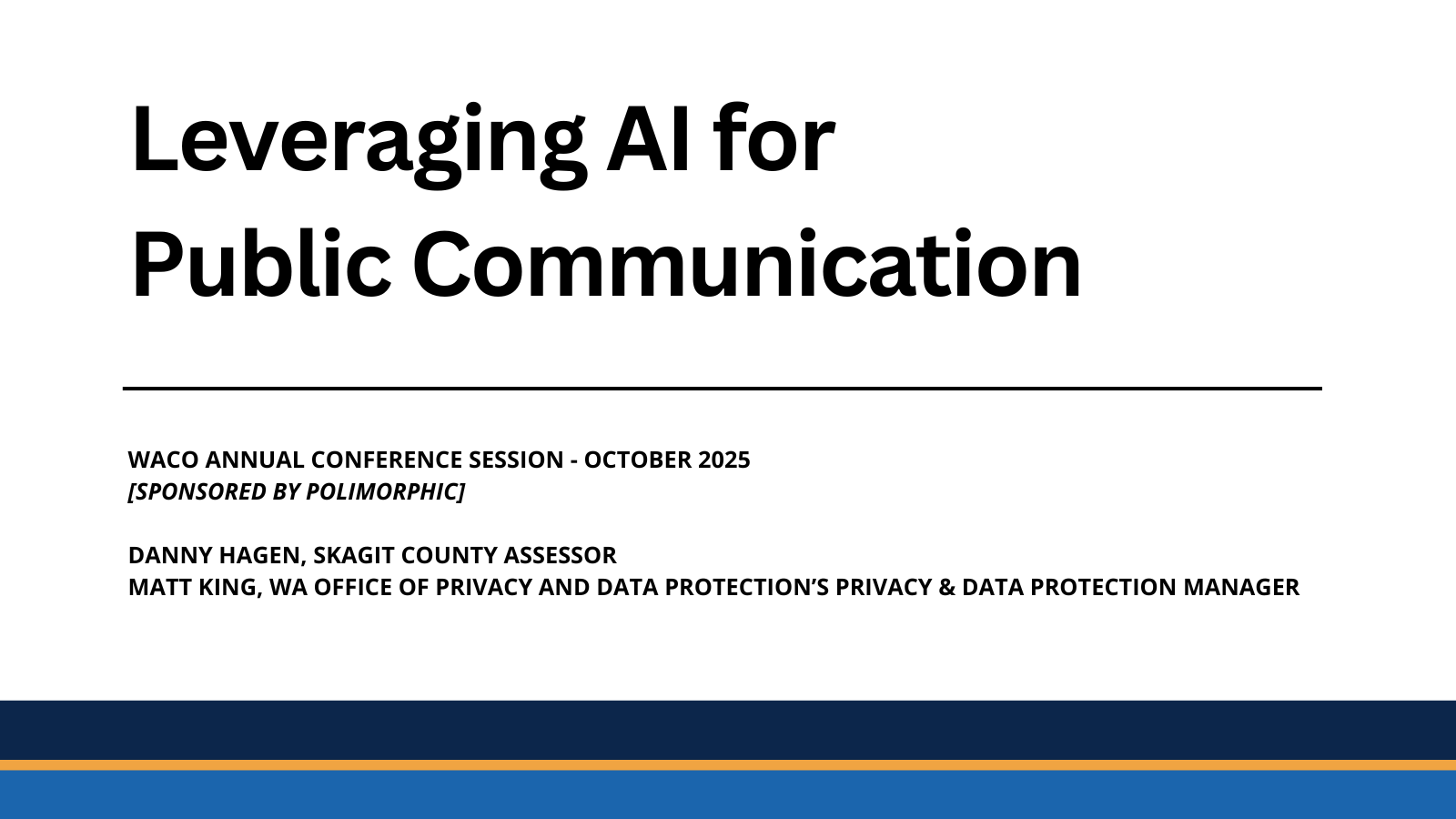 WACO Conference 2025 - Leveraging AI for Public Communication